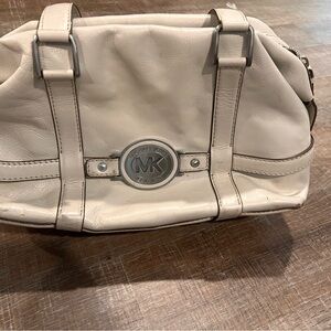 Michael Kors Cream Handbag with Silver Accents